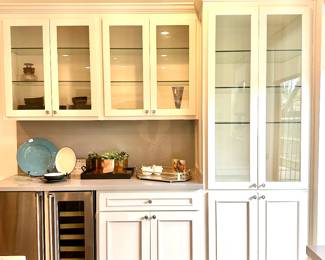 Wall of Display Cabinetry --Ice Maker & Wine Fridge are Not For Sale