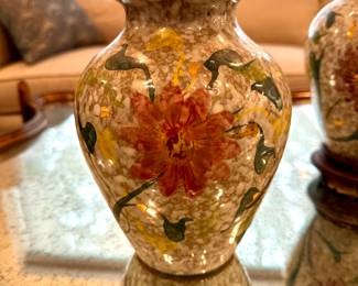 Pair of Hand Painted Italian Vases