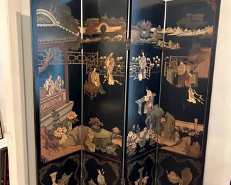 Asian Lacquered Screen