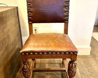 Pair of Antique Spanish Leather Chairs