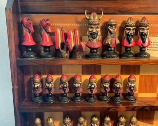 Viking Chess Set handmade and painted from Spain                