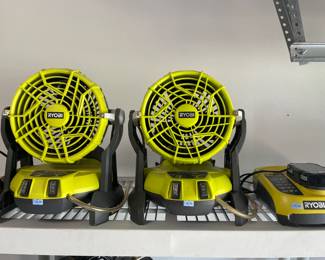 Ryobi Misting Fans (2) with chargers.  