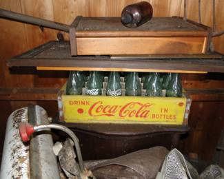 Coca cola crate with original bottles