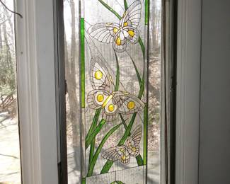 Butterfly stained glass panel