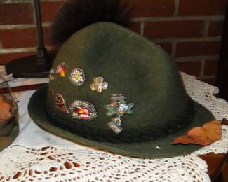 German hat with pins
