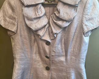 Adrianna Papell Evening Essentials light purple blazer. Size 4p. Has loops for a belt but no belt with it. 