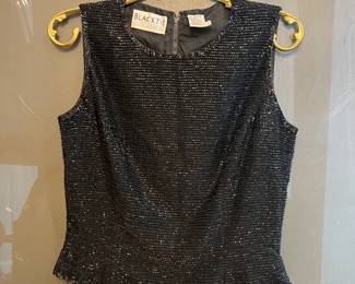 Black beaded tank. Size 4. Brand BlackTie.