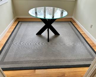 rug 8'x8' leather trim nas is