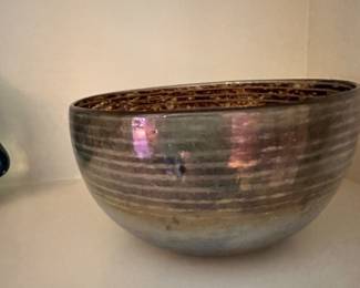 hand blown glass bowl 8"