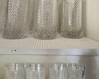 Ralph Lauren Herringbone 6 tumblers 6 rocks glasses