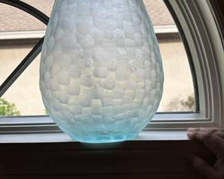 Blue art glas vasse 13"x8.5"