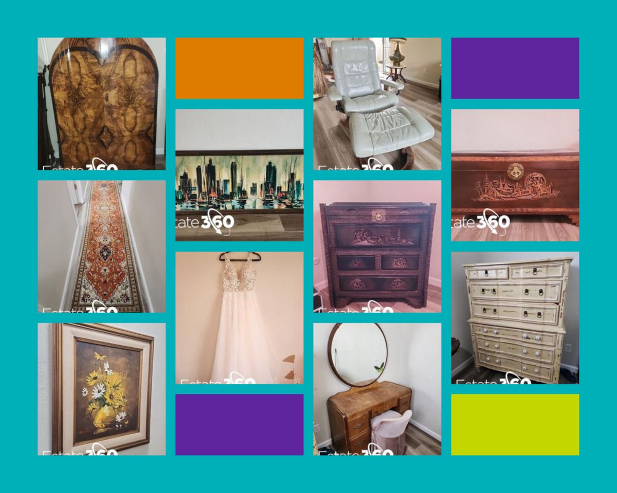 White Brown Clean Grid Interior Design Photo Collage