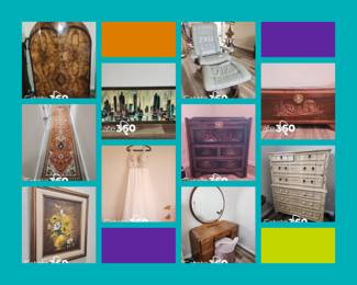 White Brown Clean Grid Interior Design Photo Collage