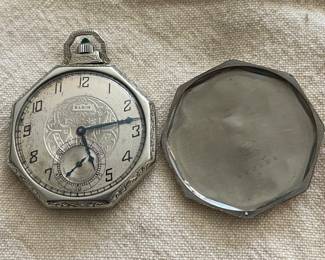 Antique 14K white gold pocket watch 