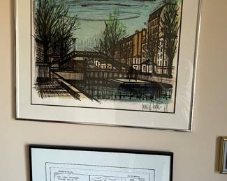 Bernard Buffet (1928-1999) European canal art - mid century framed art