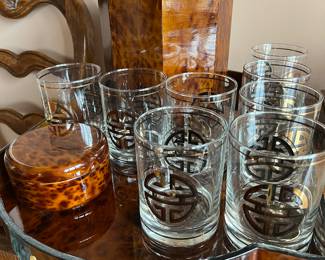 Charles Roberts Japan vintage bar set - ice bucket as is