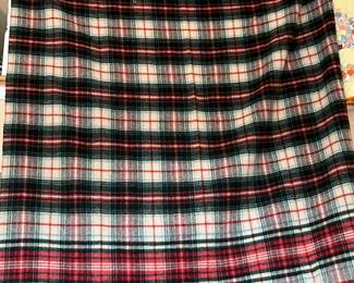 Vintage wool plaid blanket