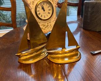 Brass sailboat bookends