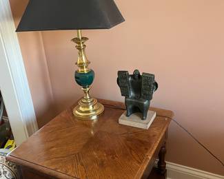 Pair side tables and lamps