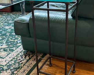Iron and glass pedestal table - plant stand