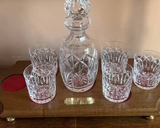 Waterford crystal Old fashioned glassware and decanter "Patrick" pattern