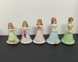 Enesco "Growing Up" Birthday Girls Figures 7-11 yrs.