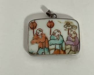 Asain Porcelain Pottery Pendant