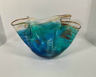 Art Glass Tulip Design - signed Curry