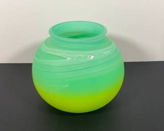 Art Frosted Glass Vase - no signature