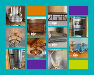 White Brown Clean Grid Interior Design Photo Collage