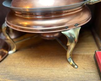LARGE LOT OF COPPER SERVING PIECES