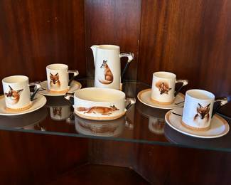 ROYAL DOULTON REYNARD "THE FOX DEMITASSE" BONE CHINE TEA SET