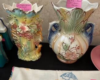 VINTAGE JAPAN BETSON BIRD VASE & BRAZIL LUSTER VASE