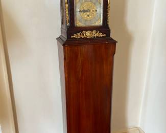 THE BOTTOM PORTION WAS ADDED LATER.  THE CLOCK DEMENSIONS 24" TALL - 10 1/2 " DEEP,  13 1/2" WIDE. APPRAISAL FOR REPLACEMENT VALUE $4,500