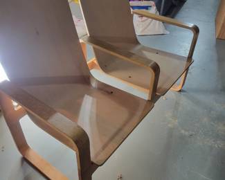 Thonet Mid-Century Modern Bent Wood  double Arm Chair