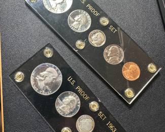 Dozens of proof sets and collectible silver coins