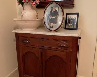Antique, Marble Topped Wash-Stand