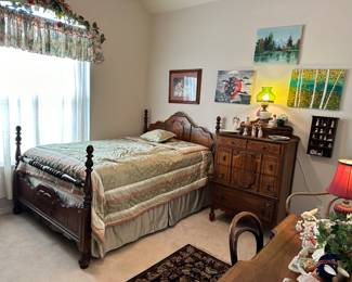 Antique Bed, and Chest of Drawers