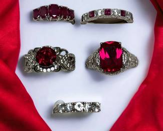 Rings Sterling, Ruby, Zircon Other