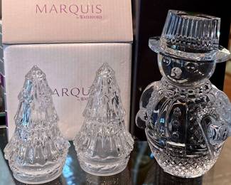 Waterford Snowman Salt and Pepper Shakers