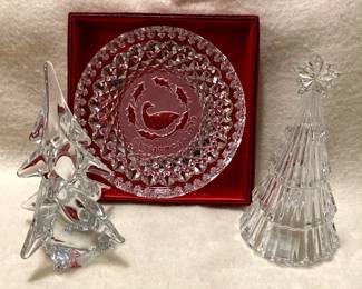 Waterford Crystal Plate And Christmas Tree