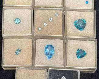 Gemstones Tourmaline, Apatite, Zircon, Topaz