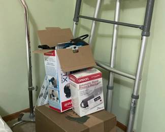 Walker, Blood Pressure Monitor, Orthopedic Shoes And More