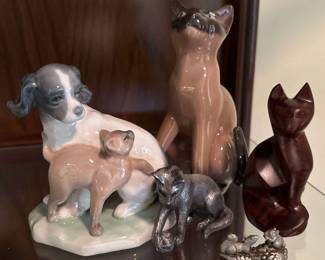 Cat Figurines Nao, Bing Grondahl Unsigned