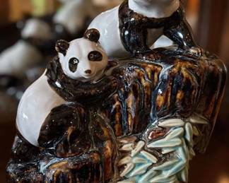 Chinese Ceramic Pandas Figurine