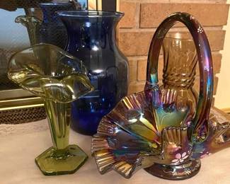 Signed Fenton Basket Other Decorative Glass Vases