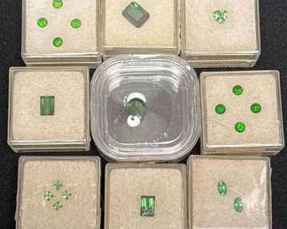 Gemstones Tourmaline, Chrome Diopside, Tsavorite