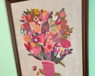 35 Vintage 1973 Paragon Fanciful Flowers Crewel Boho Artmin