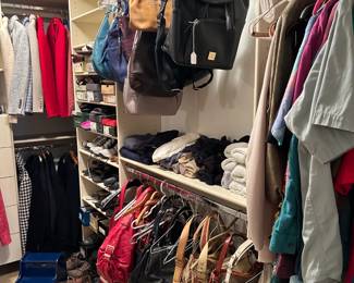 There is a fantastic collection of bags, Dooney & Burke,  Michael Kohrs, Cole Hahn, Coach and others.  