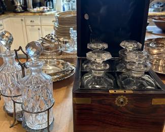 We have several crystal Tantalus sets.  How tantalizing!